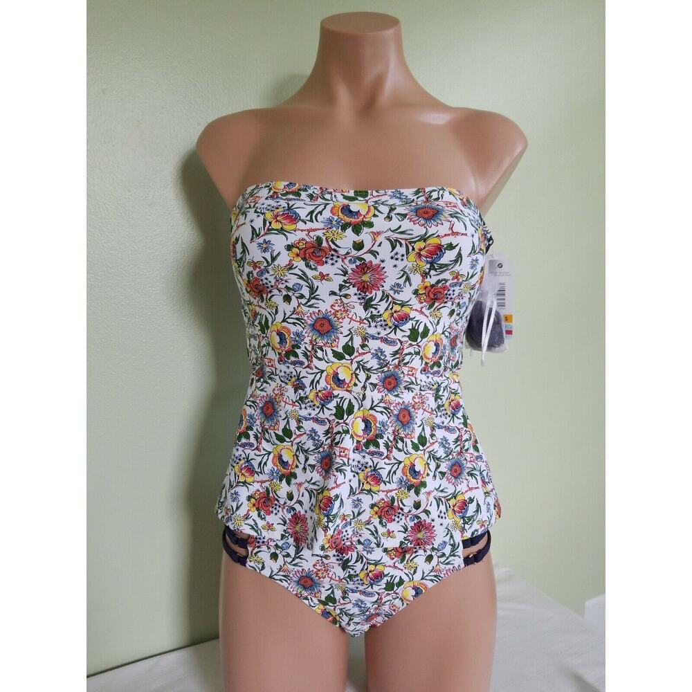Anne Cole Studio Happy Strappy white floral tankini set size S